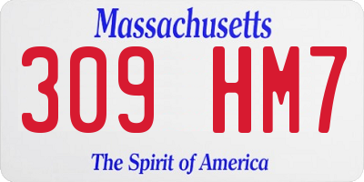 MA license plate 309HM7