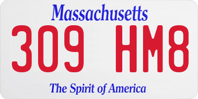 MA license plate 309HM8