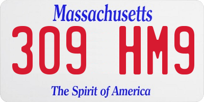 MA license plate 309HM9