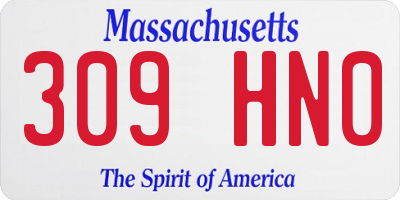 MA license plate 309HN0