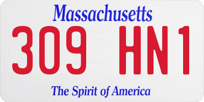 MA license plate 309HN1
