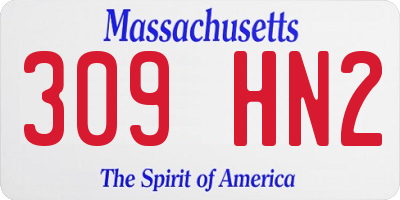 MA license plate 309HN2