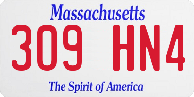 MA license plate 309HN4
