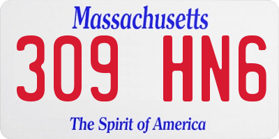 MA license plate 309HN6
