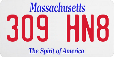 MA license plate 309HN8