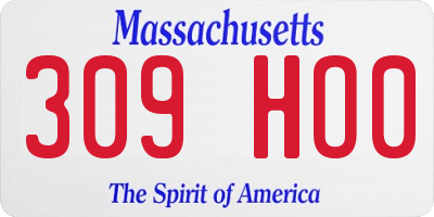 MA license plate 309HO0