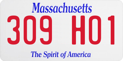 MA license plate 309HO1