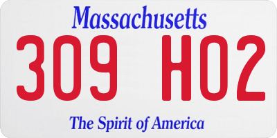 MA license plate 309HO2