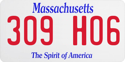 MA license plate 309HO6