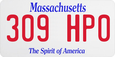 MA license plate 309HP0