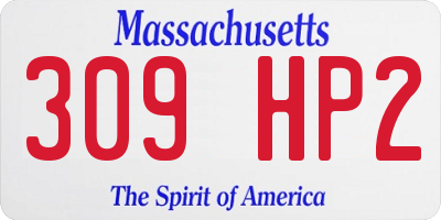 MA license plate 309HP2