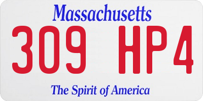 MA license plate 309HP4