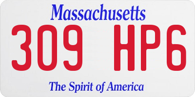 MA license plate 309HP6