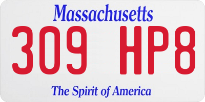 MA license plate 309HP8