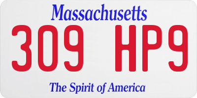 MA license plate 309HP9