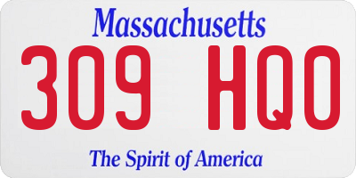 MA license plate 309HQ0
