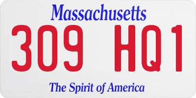 MA license plate 309HQ1
