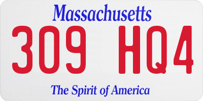 MA license plate 309HQ4