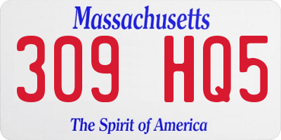 MA license plate 309HQ5