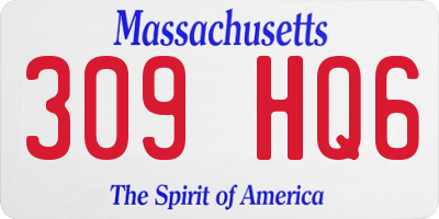 MA license plate 309HQ6