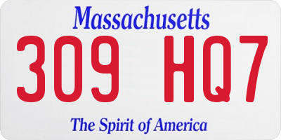 MA license plate 309HQ7