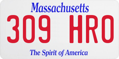 MA license plate 309HR0