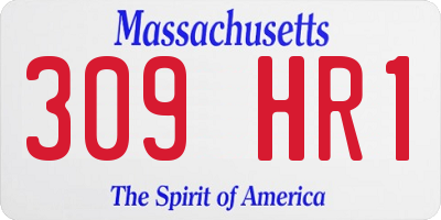 MA license plate 309HR1