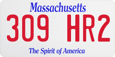 MA license plate 309HR2