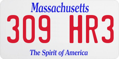 MA license plate 309HR3
