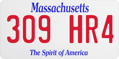 MA license plate 309HR4