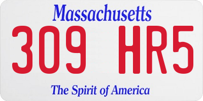 MA license plate 309HR5