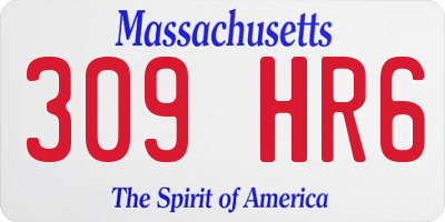 MA license plate 309HR6