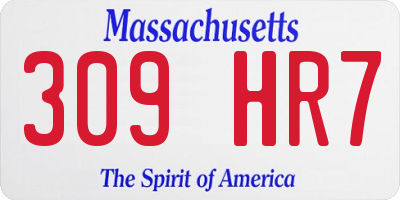 MA license plate 309HR7