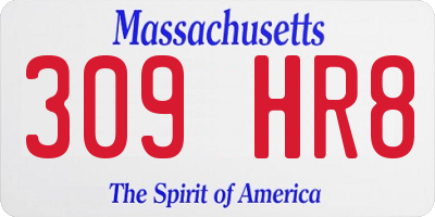 MA license plate 309HR8