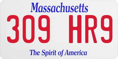 MA license plate 309HR9