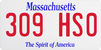 MA license plate 309HS0