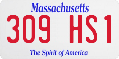 MA license plate 309HS1