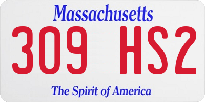MA license plate 309HS2
