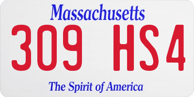 MA license plate 309HS4