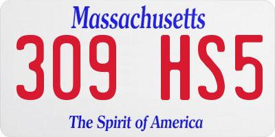 MA license plate 309HS5