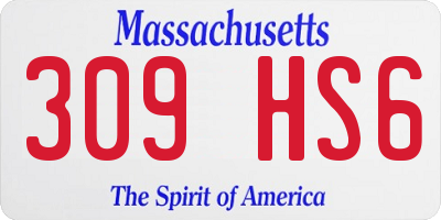 MA license plate 309HS6