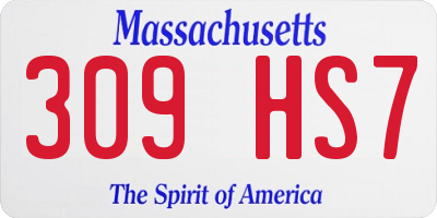 MA license plate 309HS7