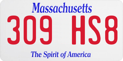 MA license plate 309HS8