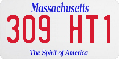 MA license plate 309HT1