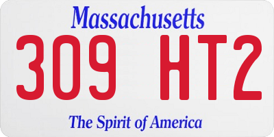 MA license plate 309HT2