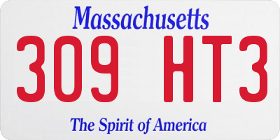 MA license plate 309HT3