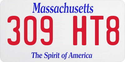 MA license plate 309HT8