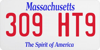 MA license plate 309HT9