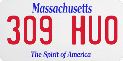 MA license plate 309HU0