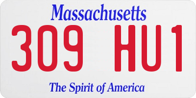MA license plate 309HU1